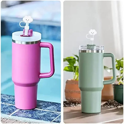 3 Pack Compatible with Stanley 30&40 Oz Tumbler, 10mm Cloud Shape Straw Covers Cap, Cute Silicone Cloud Straw Covers [MUG]