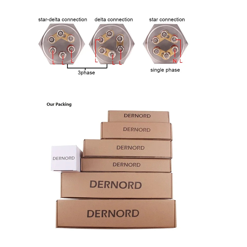 DERNORD 220V/380V Tubular Water Heating Element DN32(41mm) Thread 304SUS 3KW/4.5KW/6KW/9KW/12kw Immersion Boiler Electric Heater [HAP]