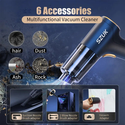 SZUK 18000PA Car Vacuum Cleaner Mini Portable Duster Handheld Cleaning Machine Home Appliance Powerful Wireless Vacuum Cleaner [VAC]