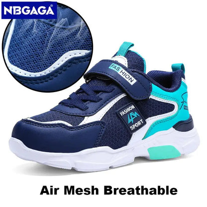 Children Casual Shoes for Boys Breathable Sneaker Summer Air Mesh Kids Hook&Loop Students School Shoe Size28-40 [SHO]