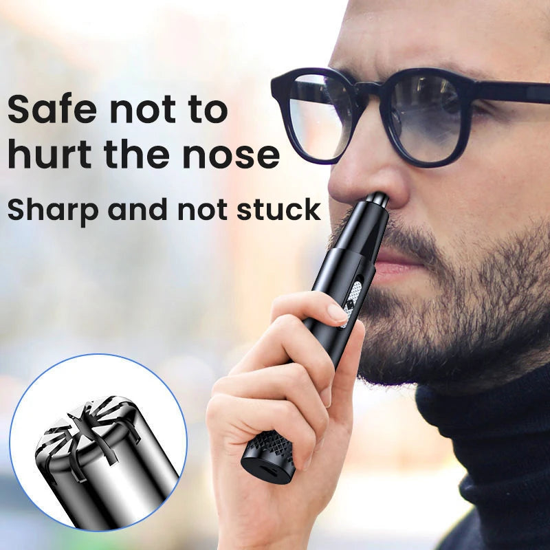 Electric Nose Hair Clipper Rechargeable Multi-kinetic Shaving Two-in-one Unisex Fully Automatic Washable   Trimmer [HAI]