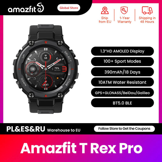 Amazfit T-rex Trex Pro T Rex GPS Waterproof Smartwatch Outdoor 18-day Battery Life 390mAh Smart Watch For Android iOS Phone [SWH]