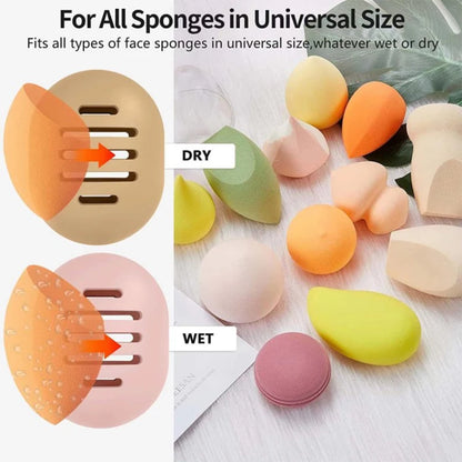 Makeup Sponge Holder Eco-Friendly Silicone Multi-hole Beauty Storage Case Travel Protable Cosmetic Puff Holder Box [CSM]