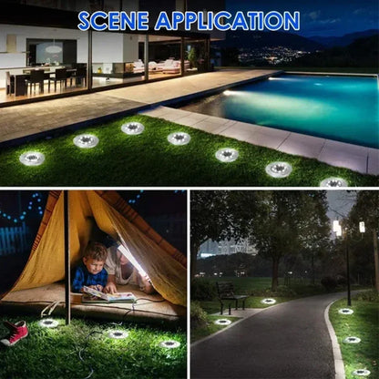 8/20LED Solar Power Disk Light Outdoor Garden Solar Underground Light Deck Light Spotlight Buried Solar Led Lamp Garden Decor [SLG]