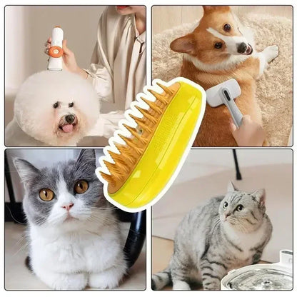 Cat & Dog Grooming Comb with Electric Spray Water Spray Soft Silicone Depilation Brush Kitten Pet Bath Brush Grooming Supplies [PET]