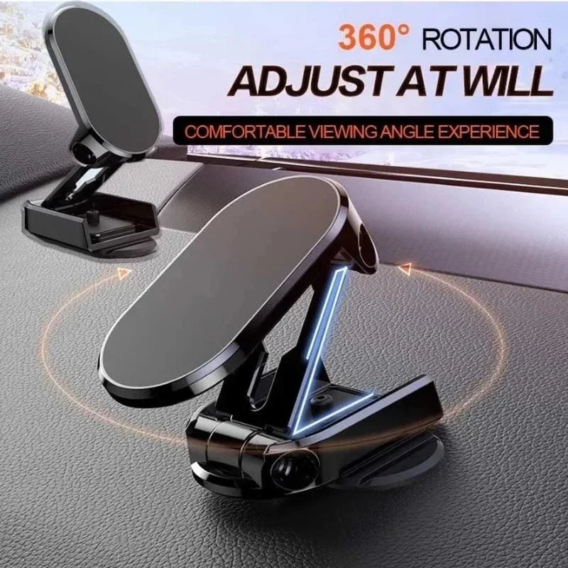 Metal Magnetic Car Mobile Phone Holder Folding Magnet Cell Phone Stand in Car GPS Support For iPhone Xiaomi 360° Rotatable Mount [PHH]