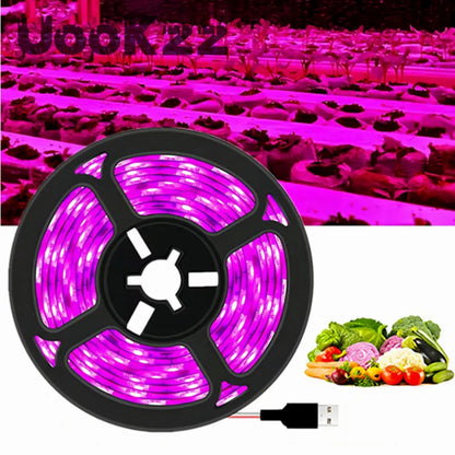 DC 5V USB LED Grow Light Full Spectrum 1-5m Plant Light Grow LED Strip Phyto Lamp for Vegetable Flower Seedling Grow Tent [GAR]