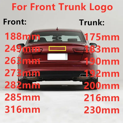 4 Ring ABS Car Hood Front Bonnet Grill Rear Trunk Emblem Logo Badge Sticker Decal For Audi A3 A4 A5 A6 A7 Q2 Q3 Q5 Q8 TT [BDK]