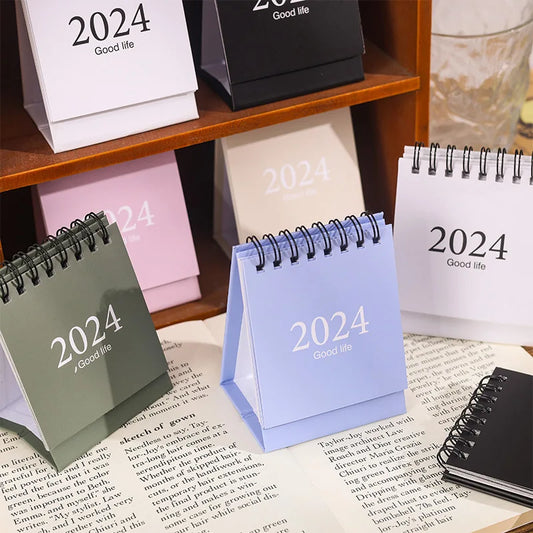 2024 Mini Table Desk calendar Morandi table calendar desktop decoration creative coil calendar plan [OFF]