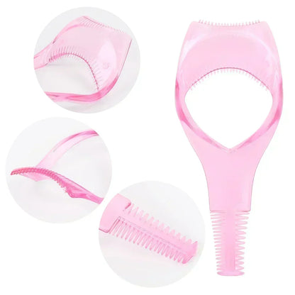 3In1 Eyelash Aid Easy To Use Eye Liner Stencil Pink Plastic Eye Lash Card Mascara Guard Lightweight Cosmetic Tools [CSM]