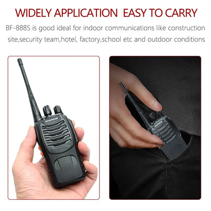 2pcs Baofeng BF-888S Long Range Walkie Talkie UHF 400-470MHz Ham Two Way Radio Comunicador Transceiver for Hotel Camping [TEL]