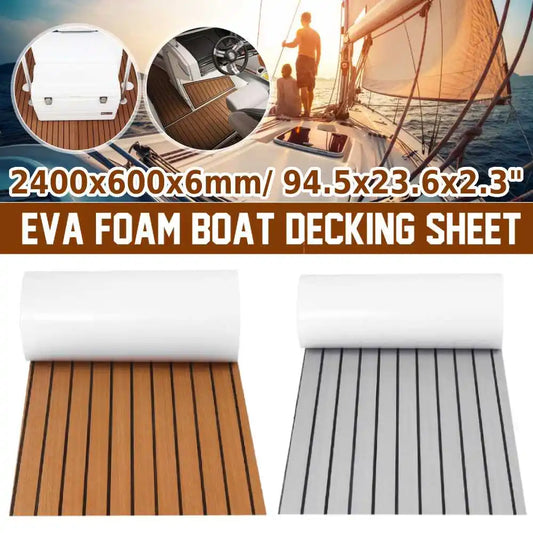 2400x600x6mm 5mm EVA Foam Boat Flooring Faux Teak Decking Sheet Pad For Boat  Marine Yacht RV Deck Sheet Mat [MRN]