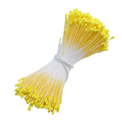 380pcs 1mm Double Heads Stamen DIY Artificial Mini Floral flower stamen pistil Muted Colour Stamen [FLW]