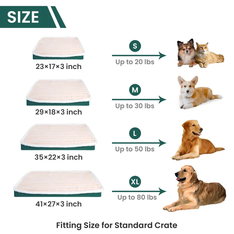 Dog Bed Mat with Zipper Removable Pet Mattress for Dog Sleeping Mat Washable Dog Mattress Pet Pad Cushion for Small Medium Pet [PET]