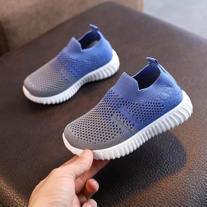 Children Running Sneakers Boys Kids Shoes Mesh Breathable Anti-Slip Walking Patchwork Tenis Toddler Soft Soled Girls Shoes [SHO]