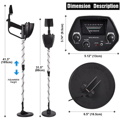 MD-4030 Metal Detector Underground Gold Detector Outdoor Gold Digger Length Adjustable Treasure Hunter Seeker Portable Detector [MTL]