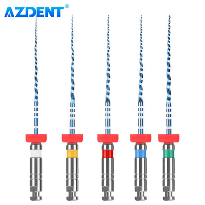 6pcs/Box AZDENT Dental Endo V Blue Root Canal Rotary File Thermal Activation NiTi Files Engine Use #15-#40 21mm/25mm Taper  [DEN]