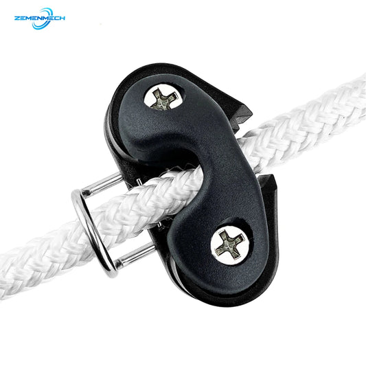 Boat Accessories Black Composite Ball Bearing Cam Cleat with Leading Ring Pilate Equipment Fast Entry Rope Wire Fairlead Sailing [MRN]