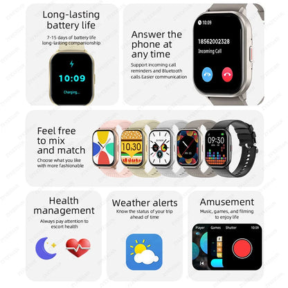 New Smart Watch Men Women Heart Rate Blood Pressure 100+ Sports Modes Fitness Tracker Bluetooth Call Smartwatch Man For Xiaomi [SWH]