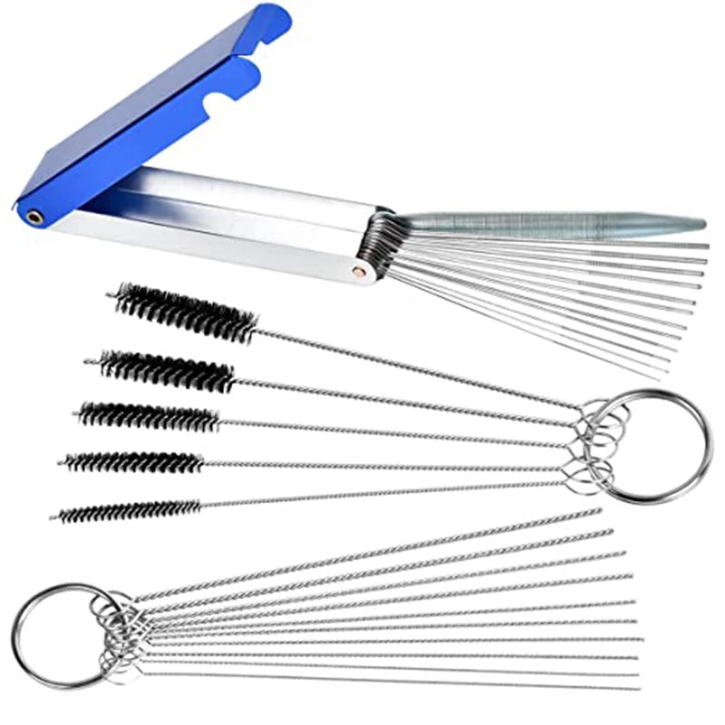 Carburetor Carbon Dirt Jet Remove Cleaning Needles Brushes Cleaner Tools for Automobile Motorcycle ATV Welder Carb Chainsaw [TOL]