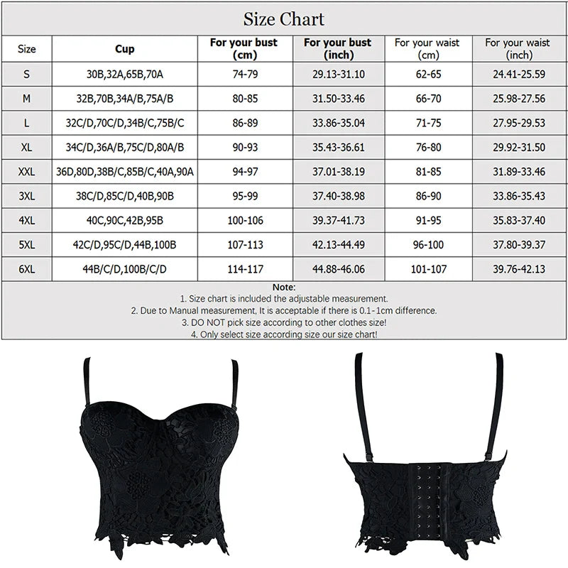 Women Steampunk Corset Bra Tops White Sweat Lace Underwire Bras Bodice Wedding Bridal Bustiers Black Gothic Corsage [GRM] [UND]