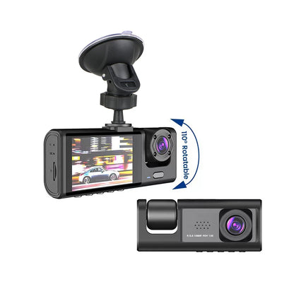 3 Channel Dash Cam Video Recorder Three Lens Car Camera with Rear View DVR 24H Parking Monitor Black Box [CAR]