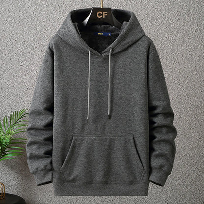 Solid Color Hoodies Men 12XL 10XL Plus Size Hoodies Autumn Winter Thick Fleece Hoodie Male Big Size 12XL Hooded Pullover Black [MEN]