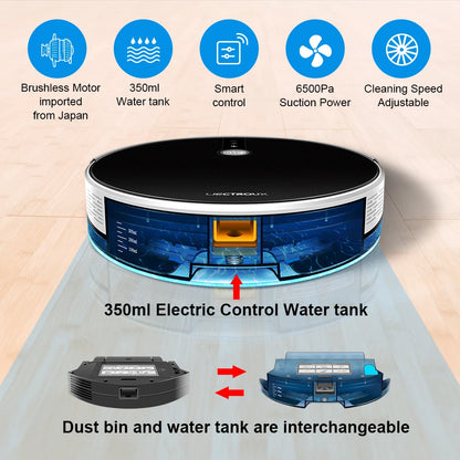 LIECTROUX C30B Robot Vacuum Cleaner AI Map Navigation,Memory,Smart Partition,WiFi App,6000Pa Suction,Electric Water Tank,Wet Mop [HAP]