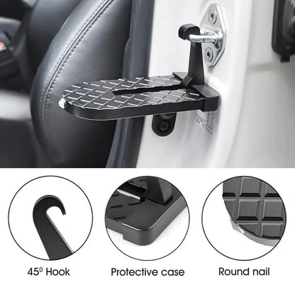 Universal Foldable Car Roof Rack Step Car Door Step Multifunction Latch Hook Auxiliary Foot Pedal Aluminium Alloy Safety Hammer [CAR]