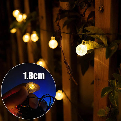 LED Solar Light String Outdoor Waterproof Christmas Decoration 200led Crystal Ball Camping Fairy Garland Garden Party Lamp [SLG]