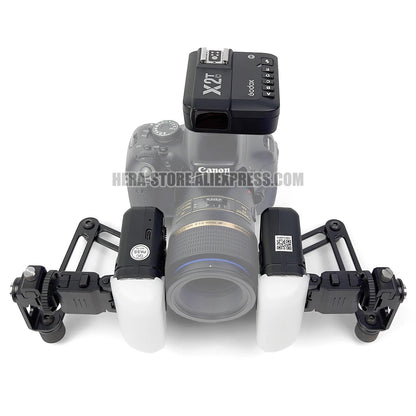 Oral, Macro And Dental Photography SLR DSLR Camera Twin Flash Bracket With Godox Flash And Godox Flash Trigger For Dentist [PHO]