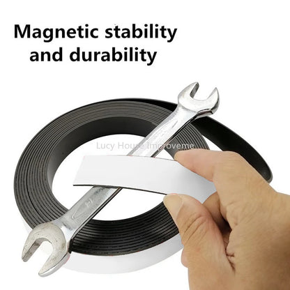 Strong Flexible Magnet Strip Self Adhesive Magnetic Tape Rubber Magnet Tape Lenght 39.37inch [MAG]