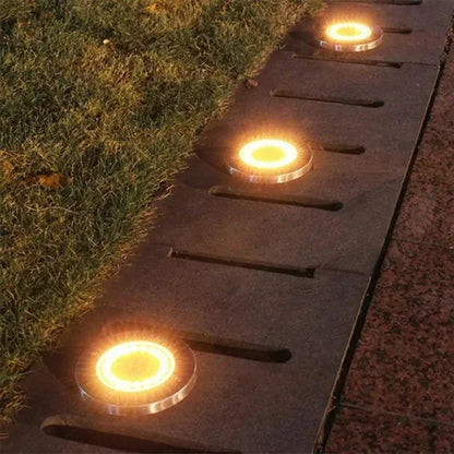 8/20LED Solar Power Disk Light Outdoor Garden Solar Underground Light Deck Light Spotlight Buried Solar Led Lamp Garden Decor [SLG]