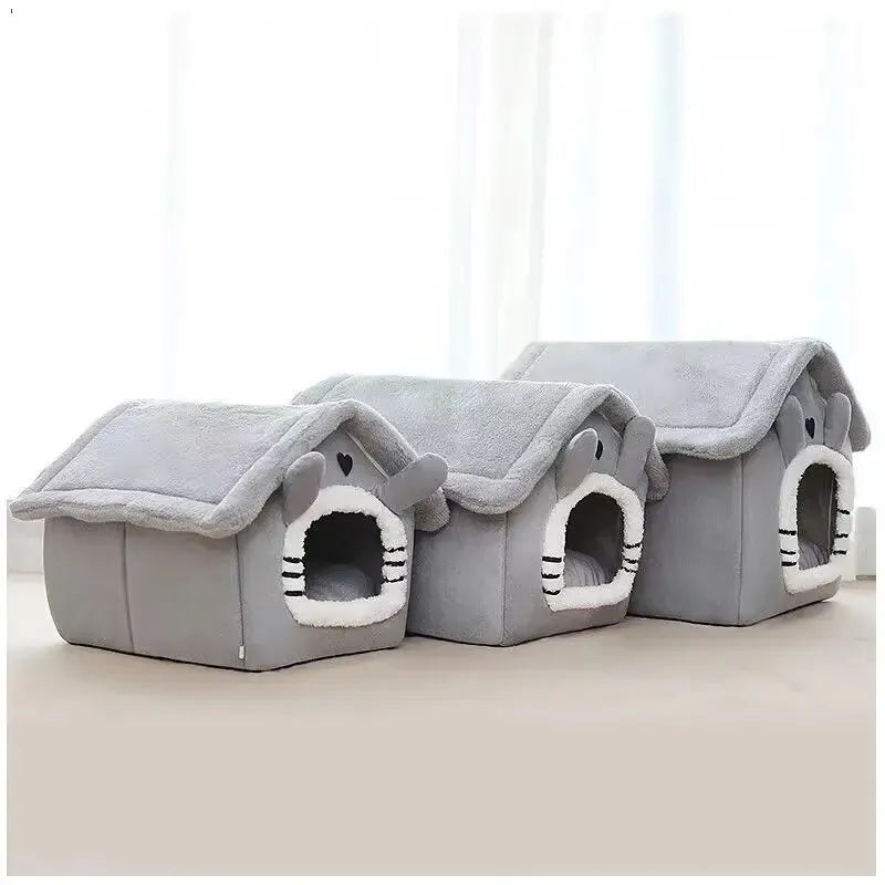 Indoor Warm Dog House Soft Pet Bed Tent House Dog Kennel Cat Bed with Removable Cushion Suitable for Small Medium Large Pets [PET]