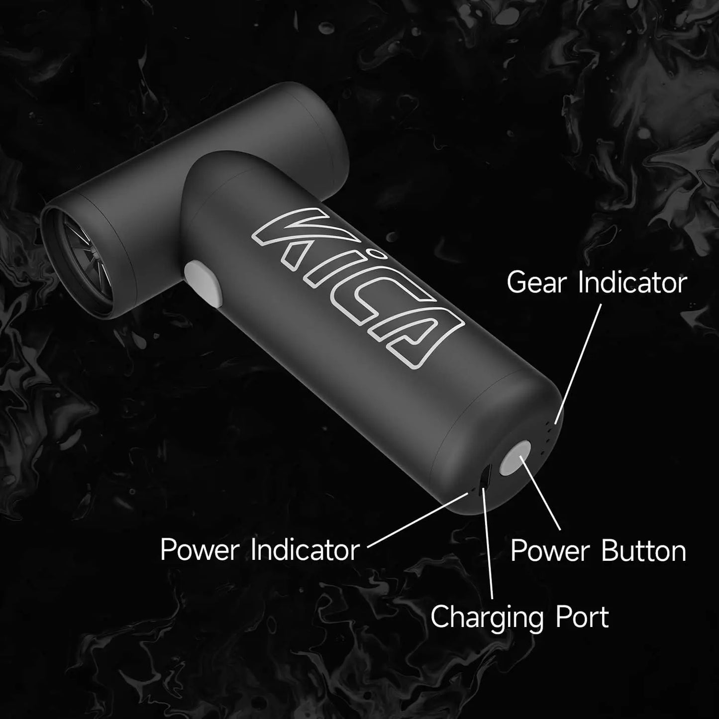 KICA Jetfan Portable Air Blower Mini Turbo Fan Rechargeable Keyboard Cleaner Compressed Air Duster for Computer PC Car Camera [CAR]