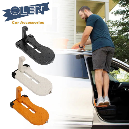 Foldable Car Roof Rack Step Car Door Step Universal Latch Hook Auxiliary Walking Car Foot Pedal Aluminium Alloy Safety Hammer [CAR]