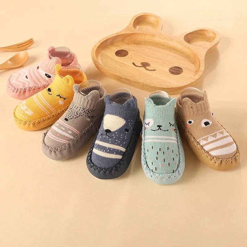 2024 New Born Baby Socks with Rubber Soles Infant Baby Girls Boys Shoes Spring Autumn Baby Floor Socks Anti Slip Soft Sole Sock [SOX]