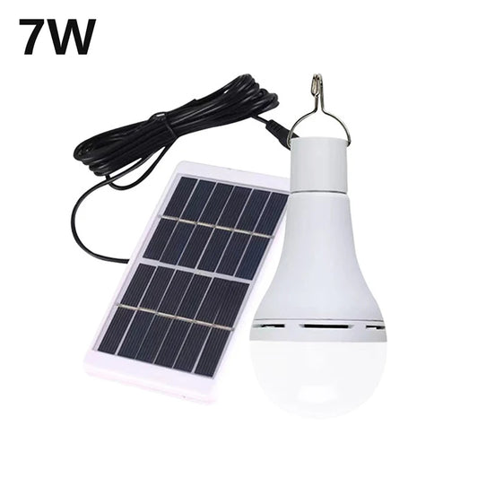 7W Solar Light Waterproof USB Charged Hanging Emergency Sunlight Powered Lamp Outdoor Indoor House Solar Bulb Light Solar Panels [SLG]