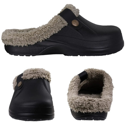 Comwarm New Home Warm Slippers For Women Men Soft Plush Slippers Female Clogs Outdoor Waterproof Non-slip Cotton Slippers 46-47 [SHO]