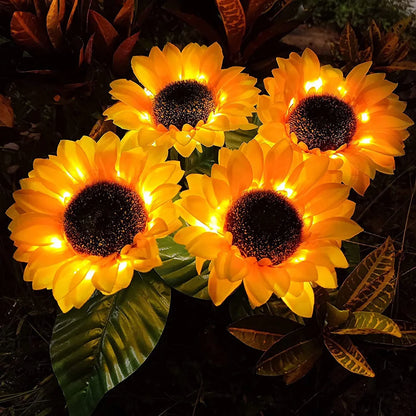 1/3/5 Head LED Solar Simulation Sunflower Lights Garden Yard Lawn Night Lights Landscape Lamp Home Decorative Flower Lights [SLG]