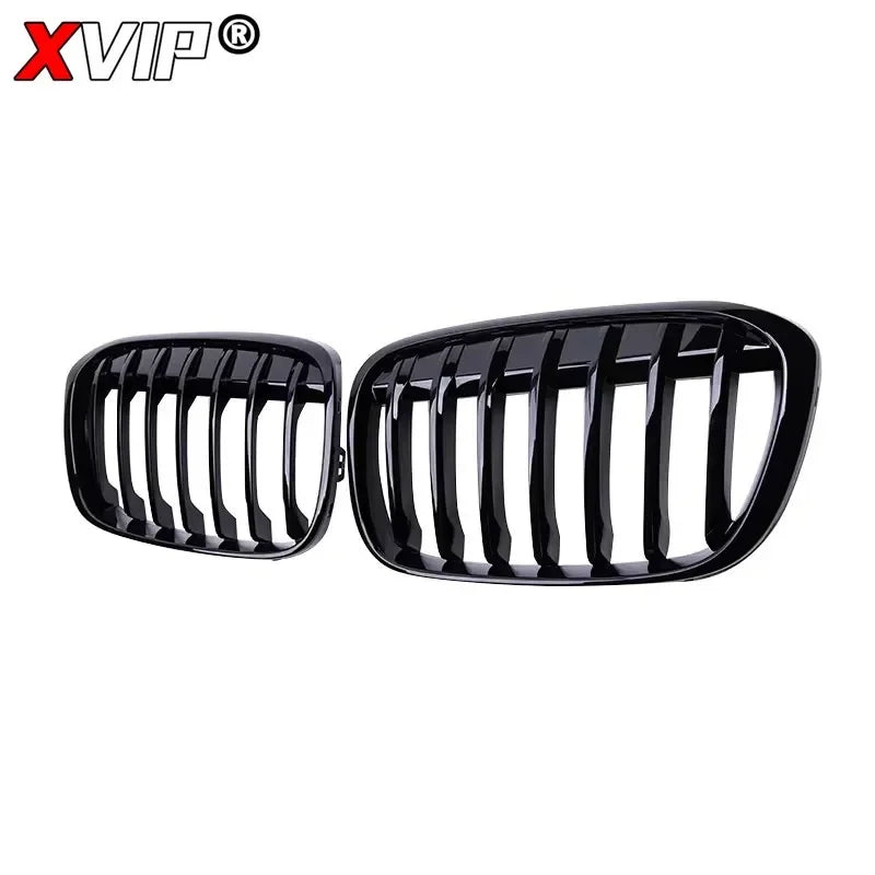 XVIP Glossy Black Diamonds Style Front Bumper Kidney Grilles For BMW X1 F48 F49 2016-2019 Shiny Line Style Upper Racing Grilles [BDK]