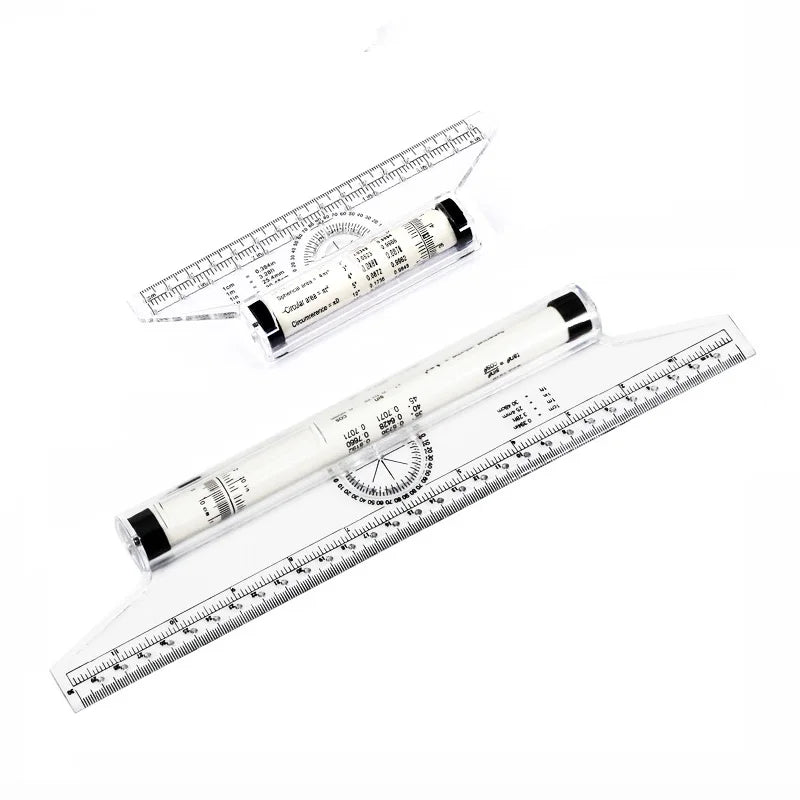 Multi Function Drawing Tool Roll Draw Ruler Metric Rolling Ruler Clear Parallel Rolling Ruler Angles Line Ruler for Kids [OFF]