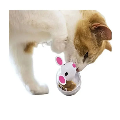 Pet Toy Food Leakage Tumbler Feeder Treat Ball Cute Little Mouse Toys Interactive Toy for Cat Food Slow Feeding Supplies [DSP]