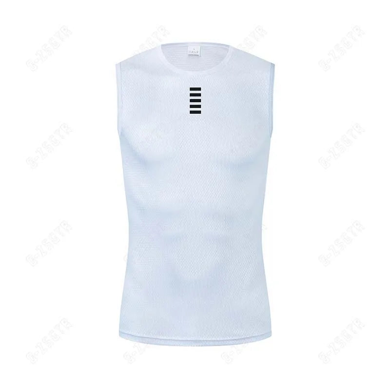 Cycling Base Layer Reflective Underwear White Cycling Jersey Sport Vest Men Undershirt Quick Dry Elastici Vest Road Bike Jersey [CYC]