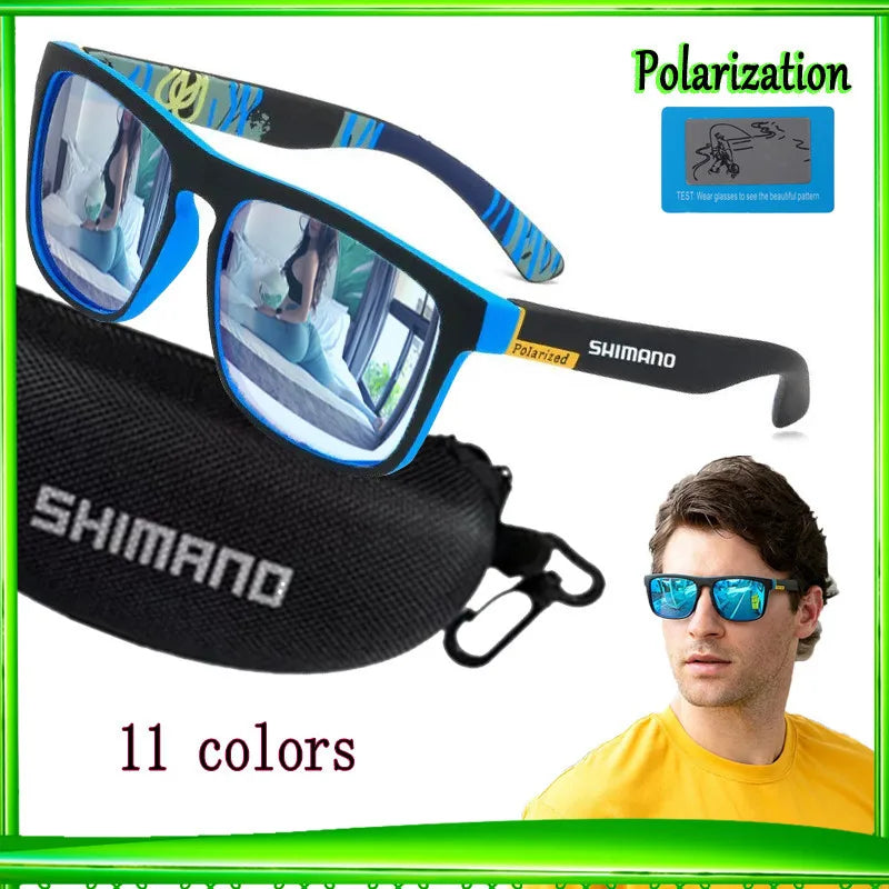 SHIMANO Sunglasses For Men Polarized Y2K Woman Driving Fishing Glasses Retro Design Eyewear UV400 Square Bike Cycling Goggles [CYC]