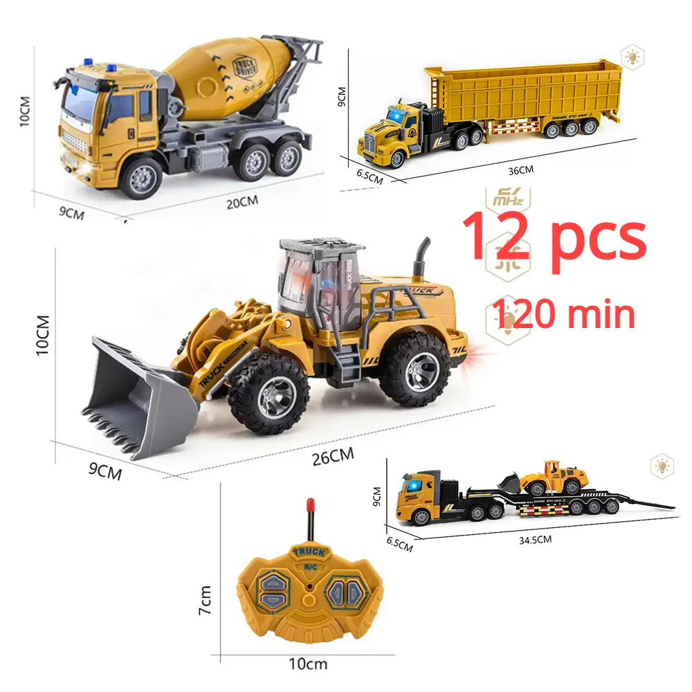 Rc Car Toys Truck 1:30 Wheel Shovel Loader 6CH 4WD Metal Remote Control Bulldozer Construction Vehicles For Boys Hobby Toy Gifts [TOYS]