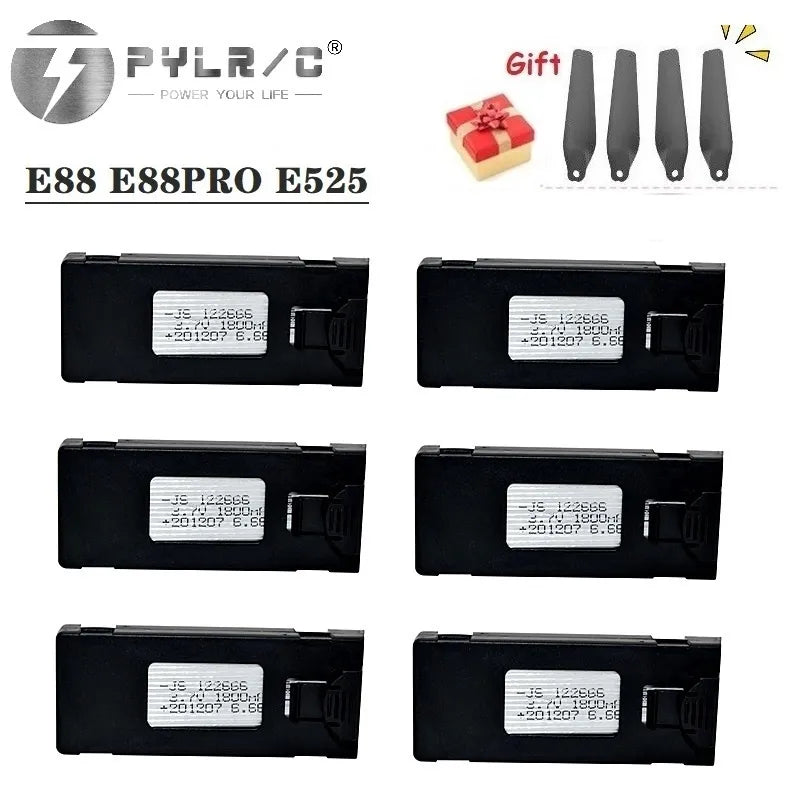 3.7V 1800Mah RC Drone Battery Accessory For E88 E88PRO Ls-E525 E525 PRO Mini Uav Drone Battery Special Rc Part 1/2/3/5/10Pcs [BAT]