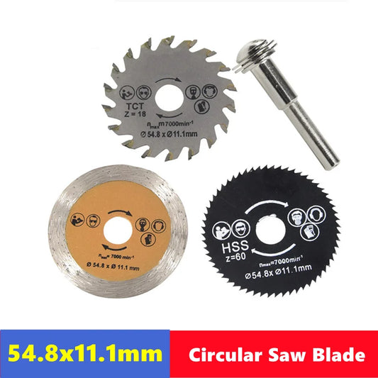 HSS Out Diameter 54.8mm Mini Circular Saw Blade Wood Cutting Disc,Diamond Saw Blade for Wood Metal Plastic Ceramic Cutting [TPT]