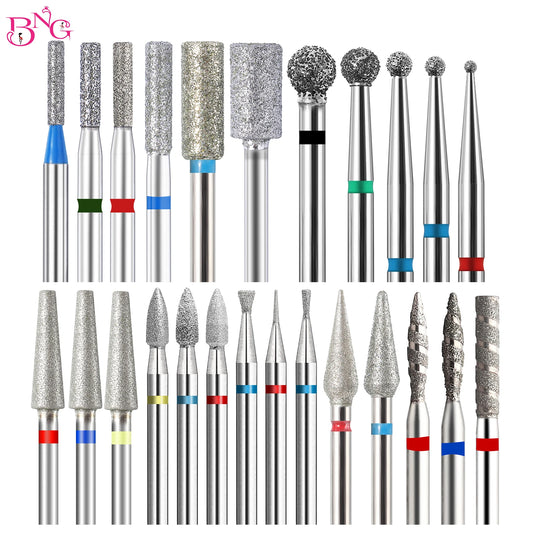 BNG Nail Drill Nails Milling Cutter Carbide Cuticle Clean Rotary Electric Manicure Pedicure Round Top Diamond Nail Drill Bit [TPT]