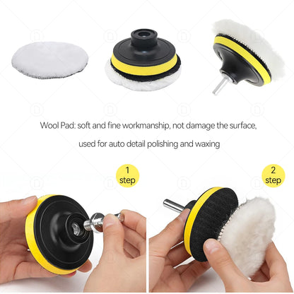 Headlight Repair Restoration Kit Car Polishing Disc 3inch 75mm Auto Waxing Sponge Sanding Pad With Sandpaper For Car Detailing [CAR] [DTL]